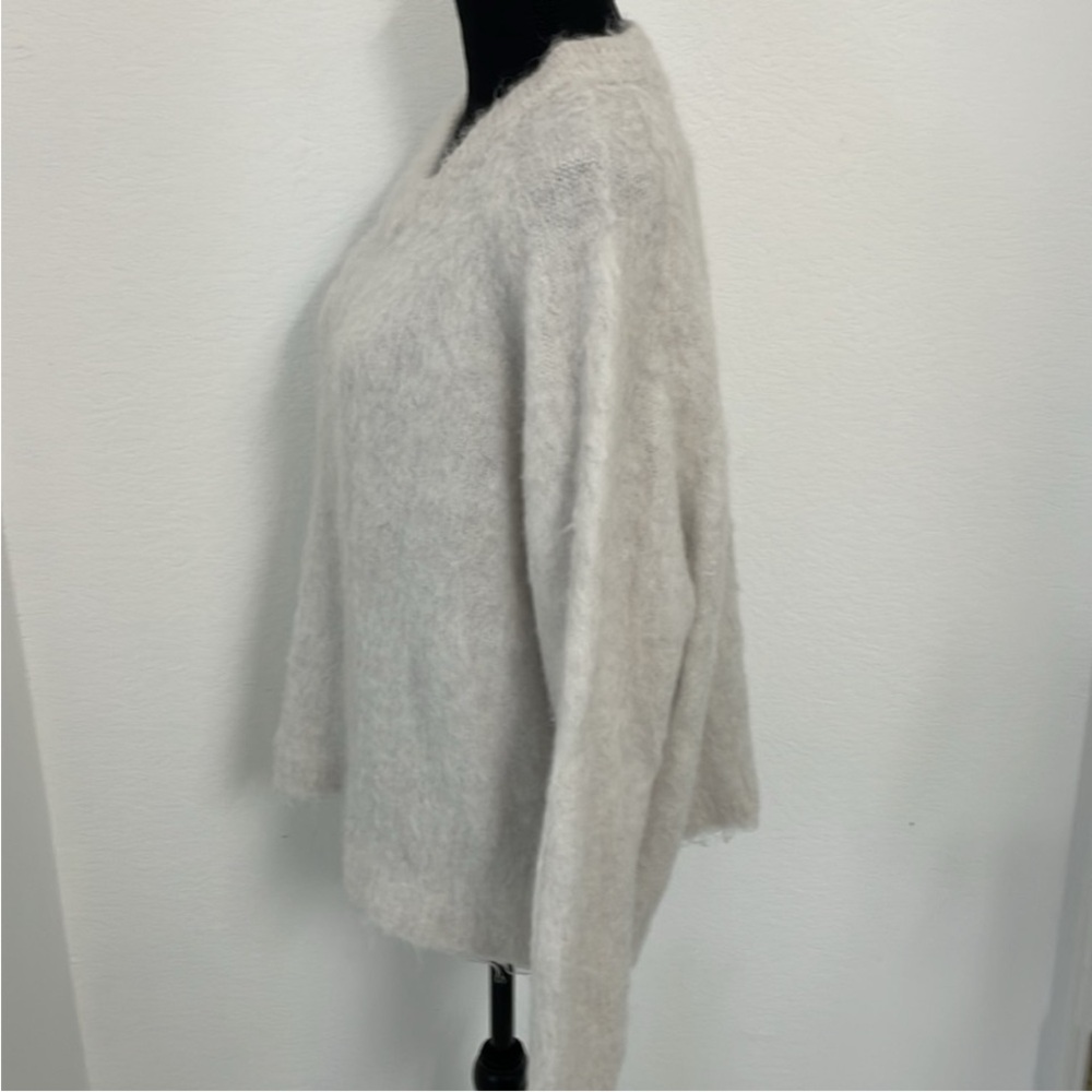 Madewell fluffy sweater 3x lightest gray oversized plus size layering boho - Picture 3 of 5